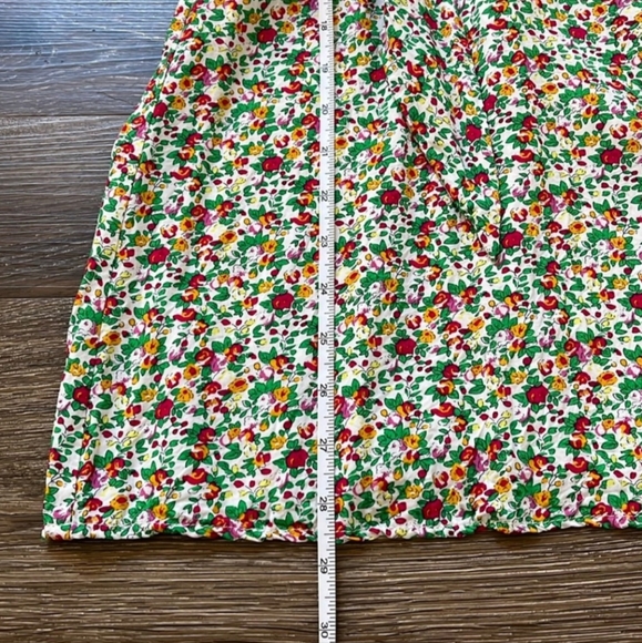 NWOT Olivaceous Floral Print Mini Dress Green Red Yellow Tie Front Short… - Picture 2 of 4